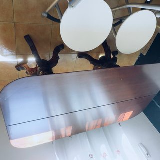 Mesa madera con 2 bancas