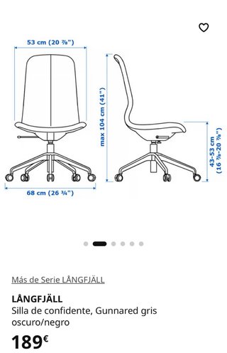 Silla oficina LÅNGFJÄLL 120€