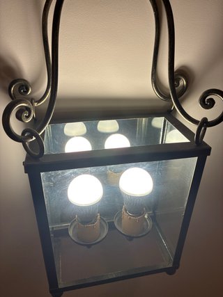 Lámpara de techo metal y cristal