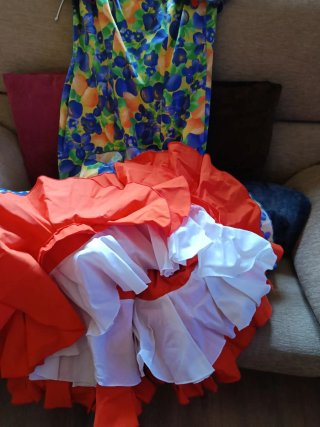 Vestido Flamenca Volantes Flores