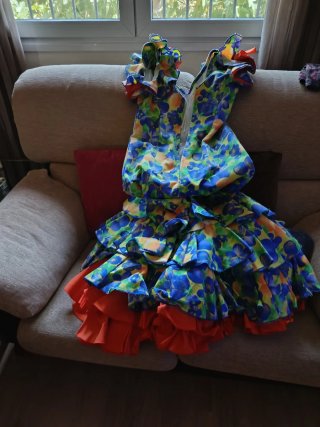 Vestido Flamenca Volantes Flores