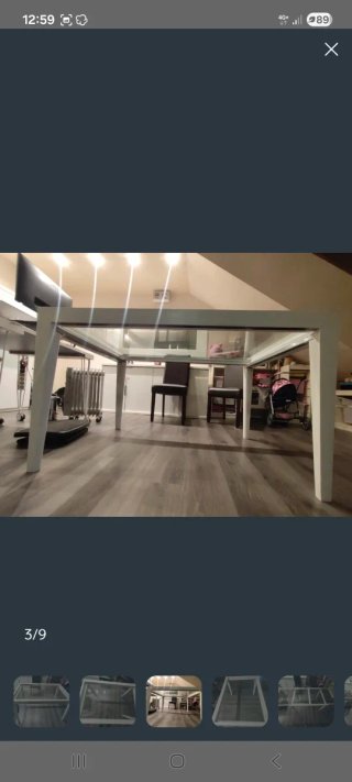 Mesa comedor extensible cristal y madera