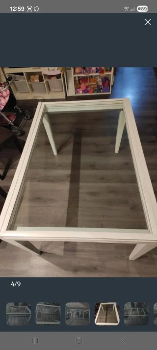Mesa comedor extensible cristal y madera