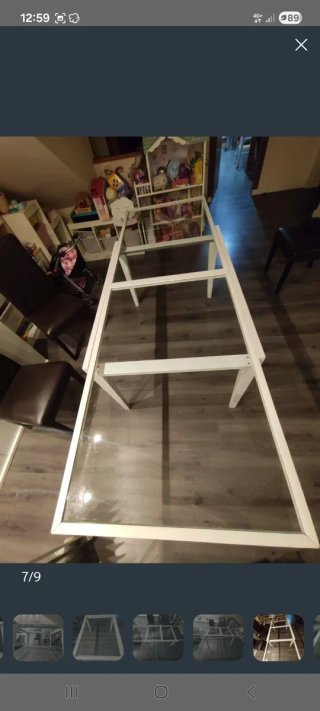 Mesa comedor extensible cristal y madera