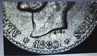 50 Centesimi Alfonso XII 1880 Argento