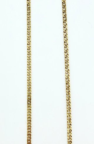 Cadena Barbada doble de oro 18k, 4.79 g, 45.5 cm.