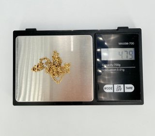 Cadena Barbada doble de oro 18k, 4.79 g, 45.5 cm.
