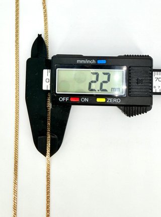 Cadena Barbada doble de oro 18k, 4.79 g, 45.5 cm.