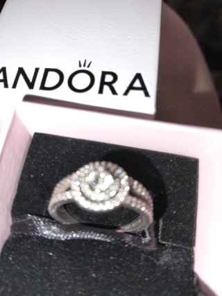 Anillo Pandora Plata Circonitas Doble Aro