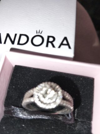 Anillo Pandora Plata Circonitas Doble Aro