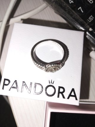 Anillo Pandora Plata Circonitas Doble Aro