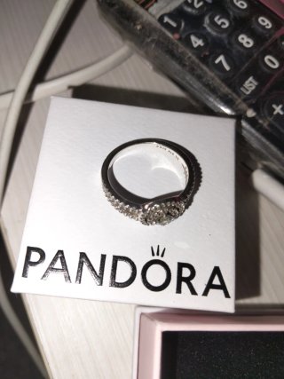 Anillo Pandora Plata Circonitas Doble Aro