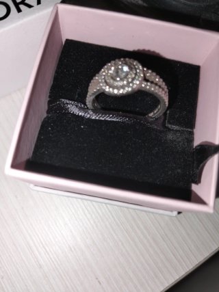 Anillo Pandora Plata Circonitas Doble Aro