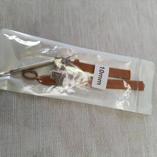 Correa de cuero QUARKZMAN marrón y dorada 10MM