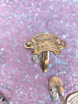 6 Ganchos Perchero Bronce Vintage