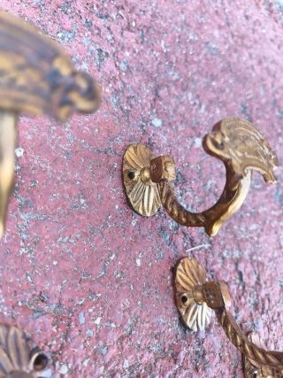 6 Ganchos Perchero Bronce Vintage
