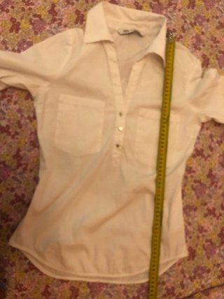 Blusa Zara Blanca Manga 3/4
