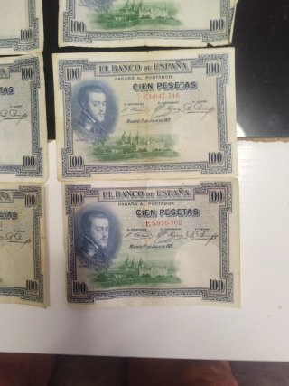 Lote 8 Billetes 100 Pesetas Banco de España 1925