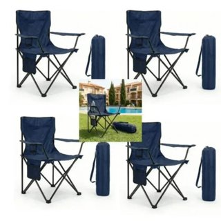SET 4 SILLAS PLEGABLES CAMPING NUEVAS negras