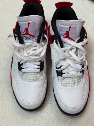 Tênis Jordan 4 Retro Branco Vermelho