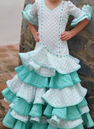 Vestido Flamenca Niña Talla 6-7 Años