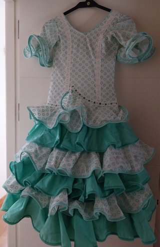 Vestido Flamenca Niña Talla 6-7 Años