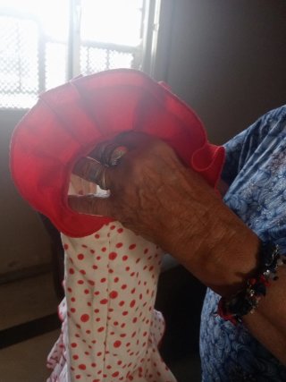 Vestido Flamenca Lunares Rojos hecho a mano