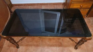 Mesa centro madera y cristal