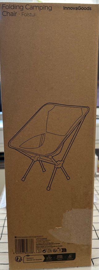Silla Camping Plegable Negra y Verde.