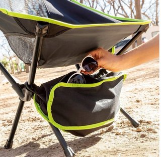 Silla Camping Plegable Negra y Verde.