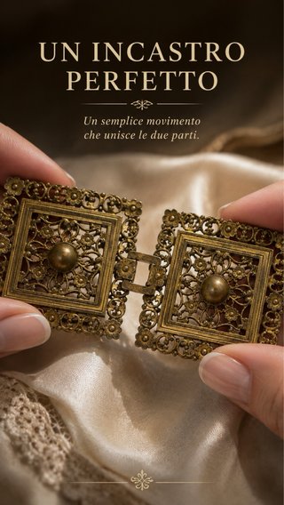 Antica fibbia doppia ottone traforato liberty
