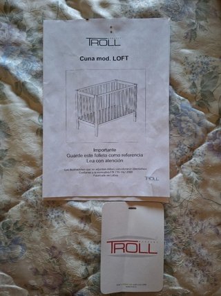 Cuna Madera Maciza TROLL LOFT + Colchón