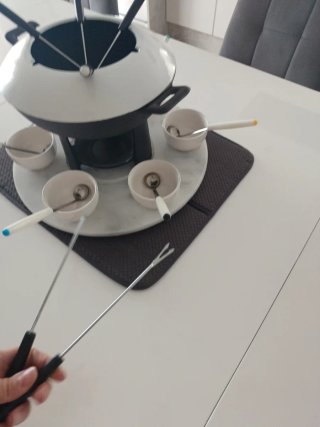 Set Fondue en hierro, mármol y cerámica 6 personas