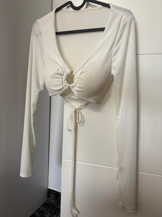 Camiseta blanca manga larga