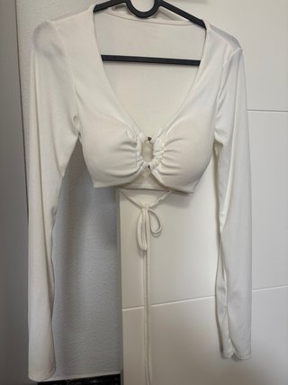 Camiseta blanca manga larga