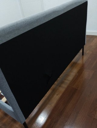 Estructura Cama Tapizada Gris con Somier