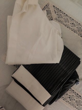 Traje flamenco rayas. Talla 14. Camisa 31