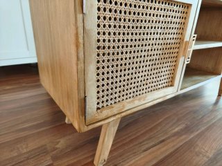 Mueble TV Sklum Madera y Ratán