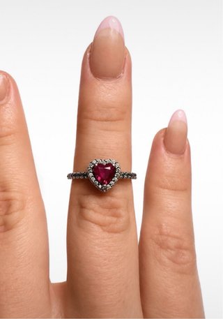 Anillo Pandora Corazón Rojo Talla 50