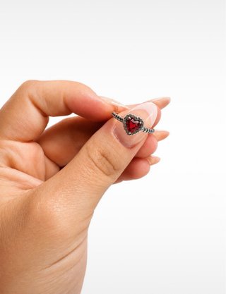 Anillo Pandora Corazón Rojo Talla 50