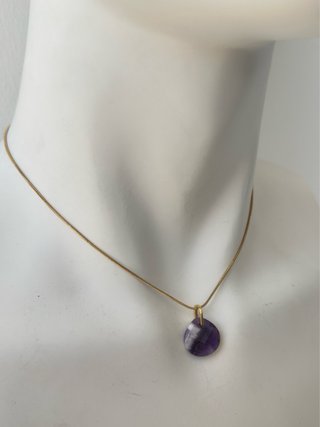 Collana con pendente ametista 45 cm
