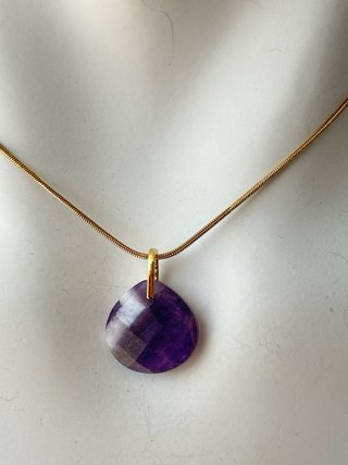 Collana con pendente ametista 45 cm