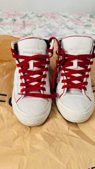 Converse All Star caña alta blancas/rojas