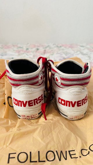 Converse All Star caña alta blancas/rojas