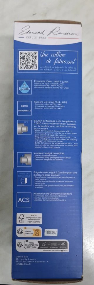 Grifo Ducha Termostático Negro Mate