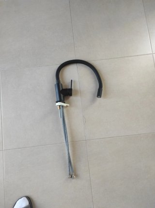 Grifo Cocina Caño Flexible Negro