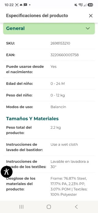 Hamaca bebé Bebe Confort gris