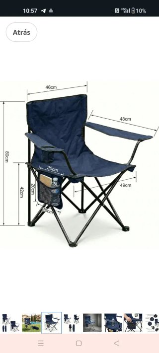 Set 2 Sillas Plegables Camping con Bolsa