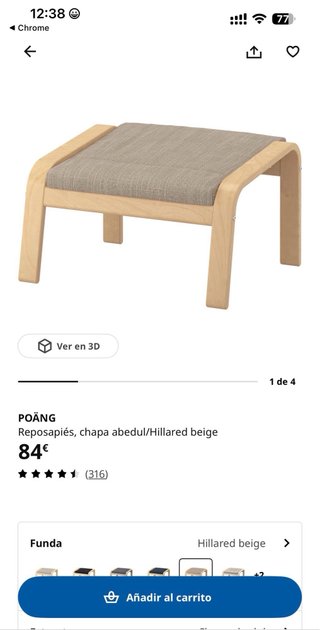 Reposapiés Ikea Madera Amarillo