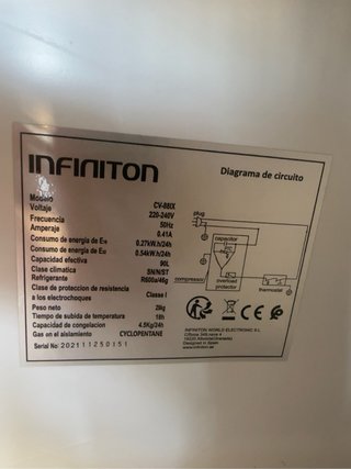 Frigorífico Infinition CV-88IX inox - 90L